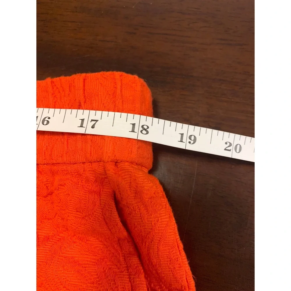 J.Crew Orange Paisley Jacquard Pull On Shorts 14 Elastic‎ Waist Pocket